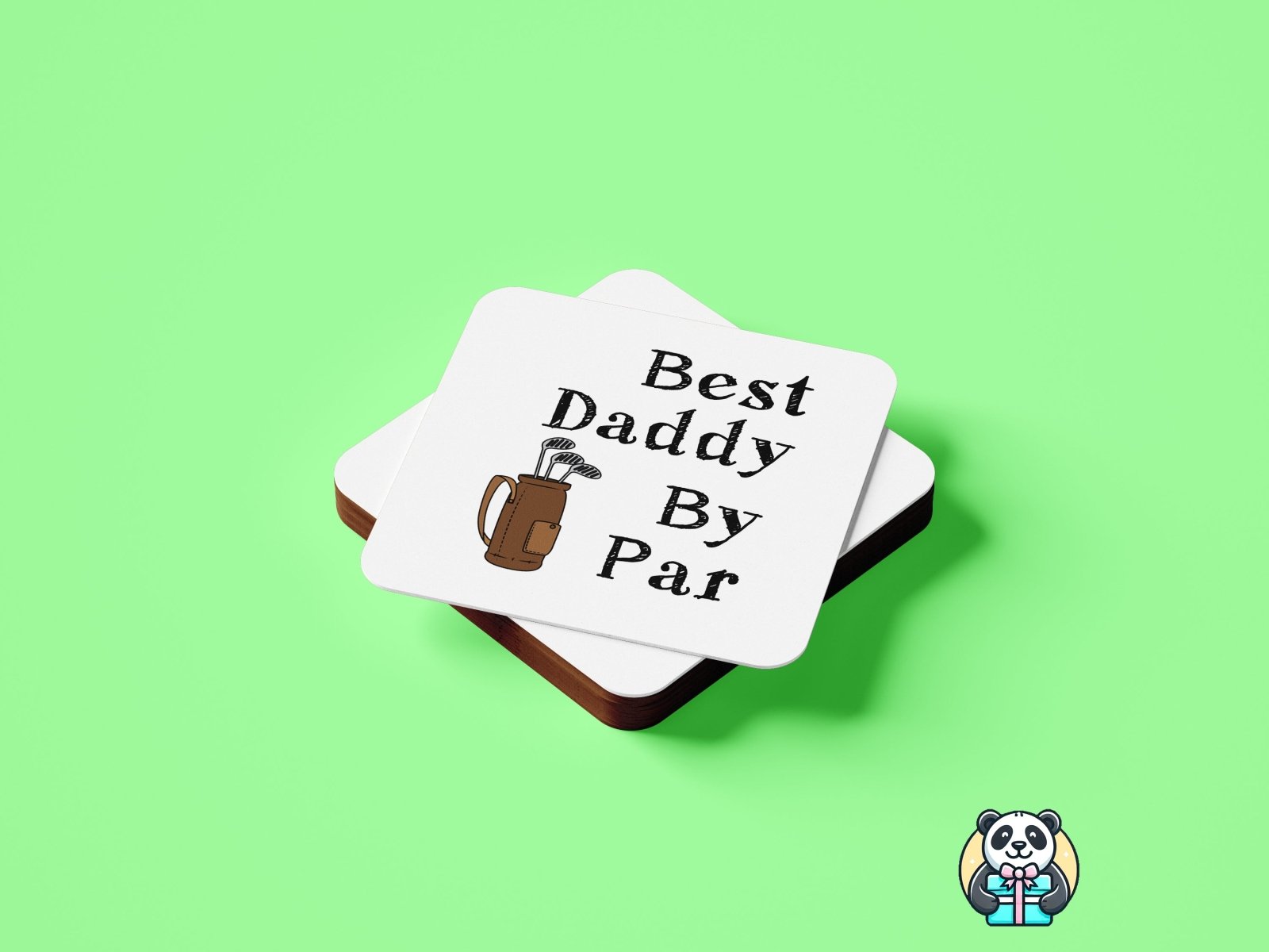 Best Dad By Par Coaster - The Gifted Panda