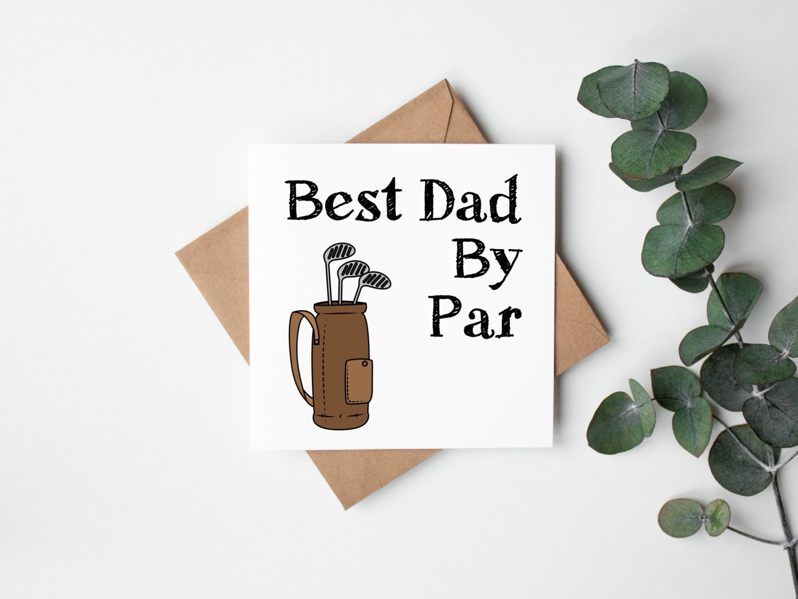 Best Dad By Par Greetings Card - The Gifted Panda