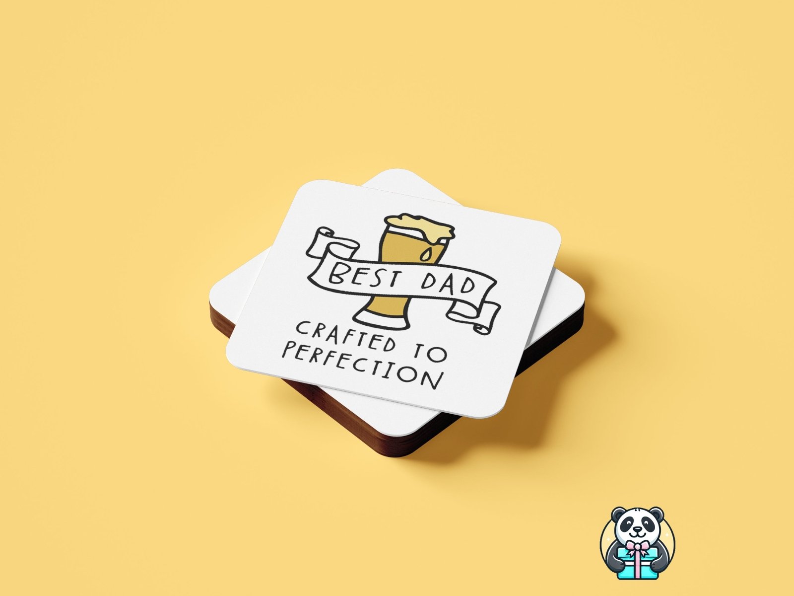 Best Dad, Crafted To Perfection Coaster - The Gifted Panda Main image