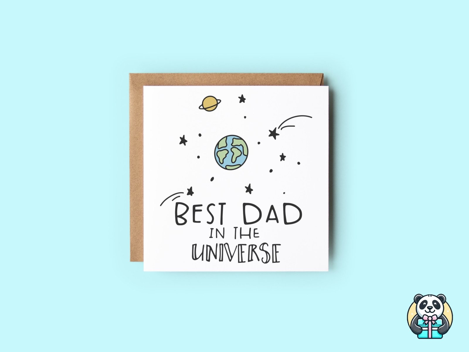Best Dad In The Universe Card - The Gifted Panda