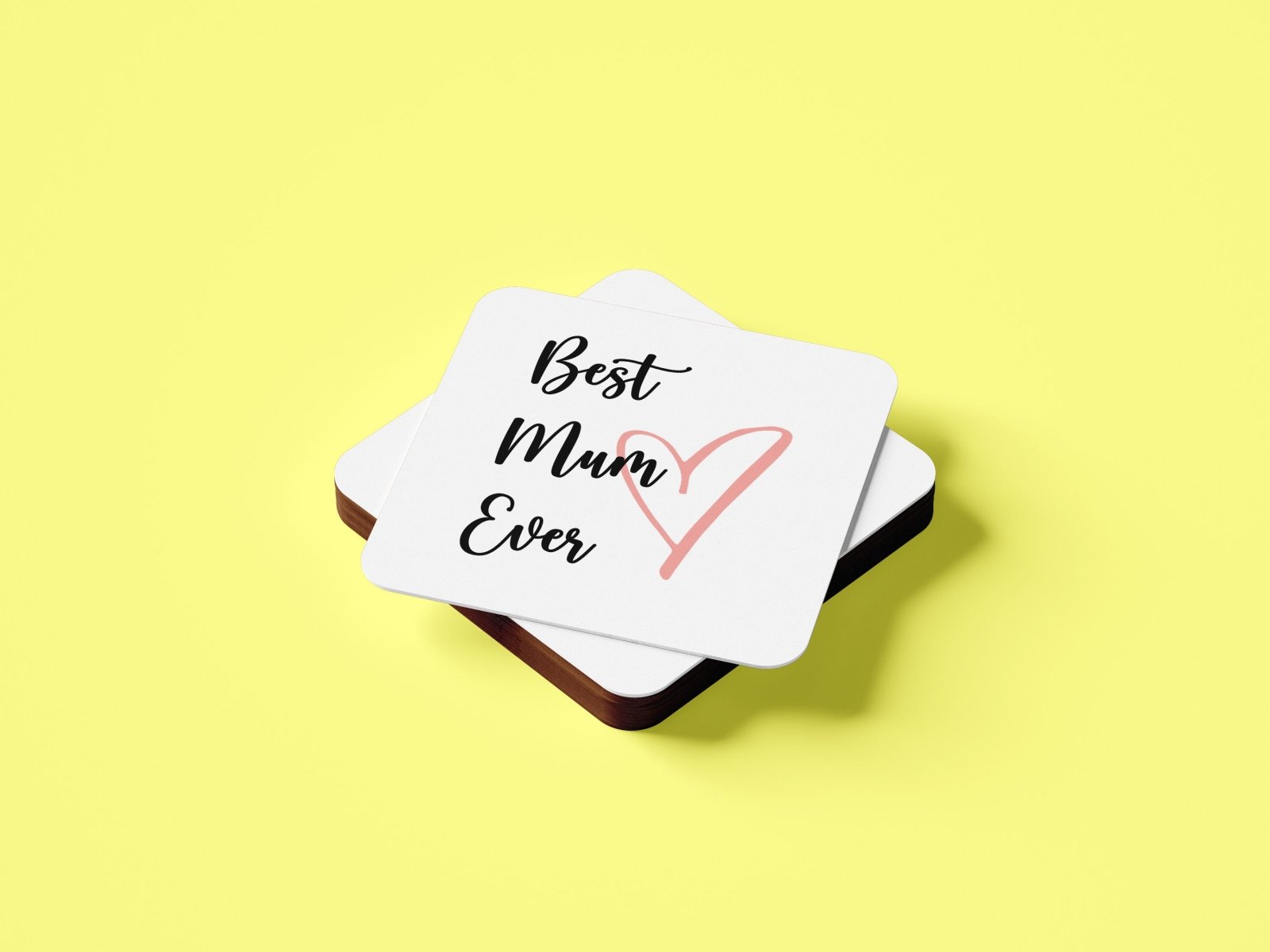 Best Mum Ever Heart Coaster - The Gifted Panda Main image