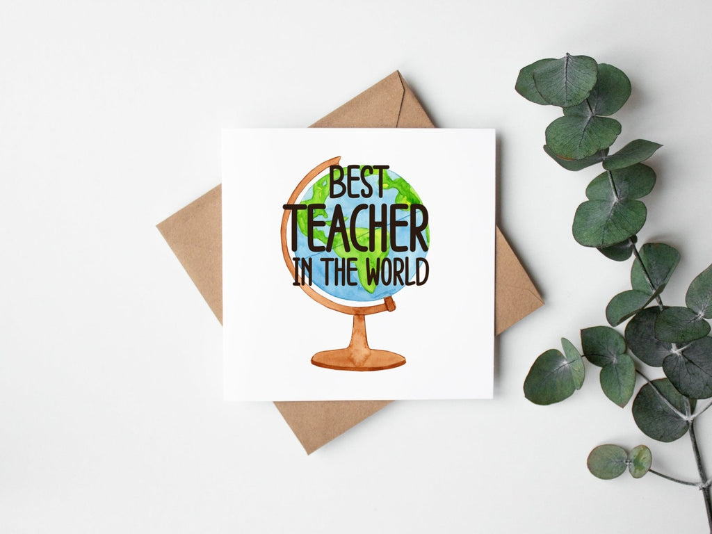 Best Teacher In The World Greeting Card - The Gifted Panda