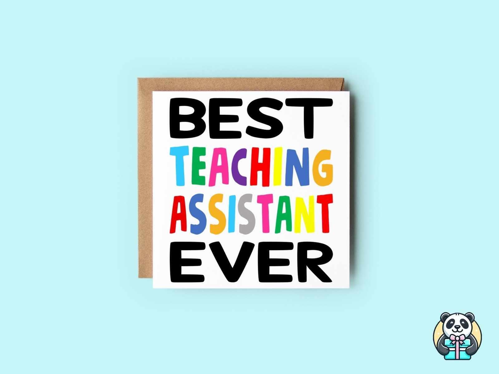 Best Teaching Assistant Ever Greetings Card - The Gifted Panda Main image