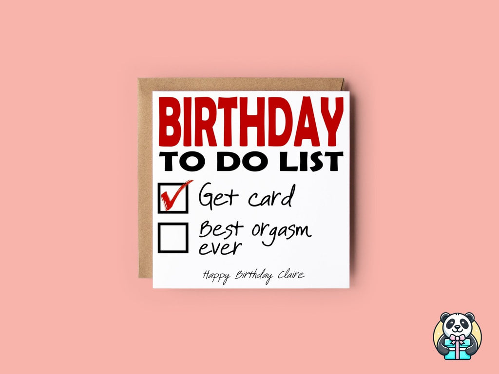 Birthday To Do List Card - The Gifted Panda