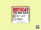 Birthday To Do List Card - The Gifted Panda