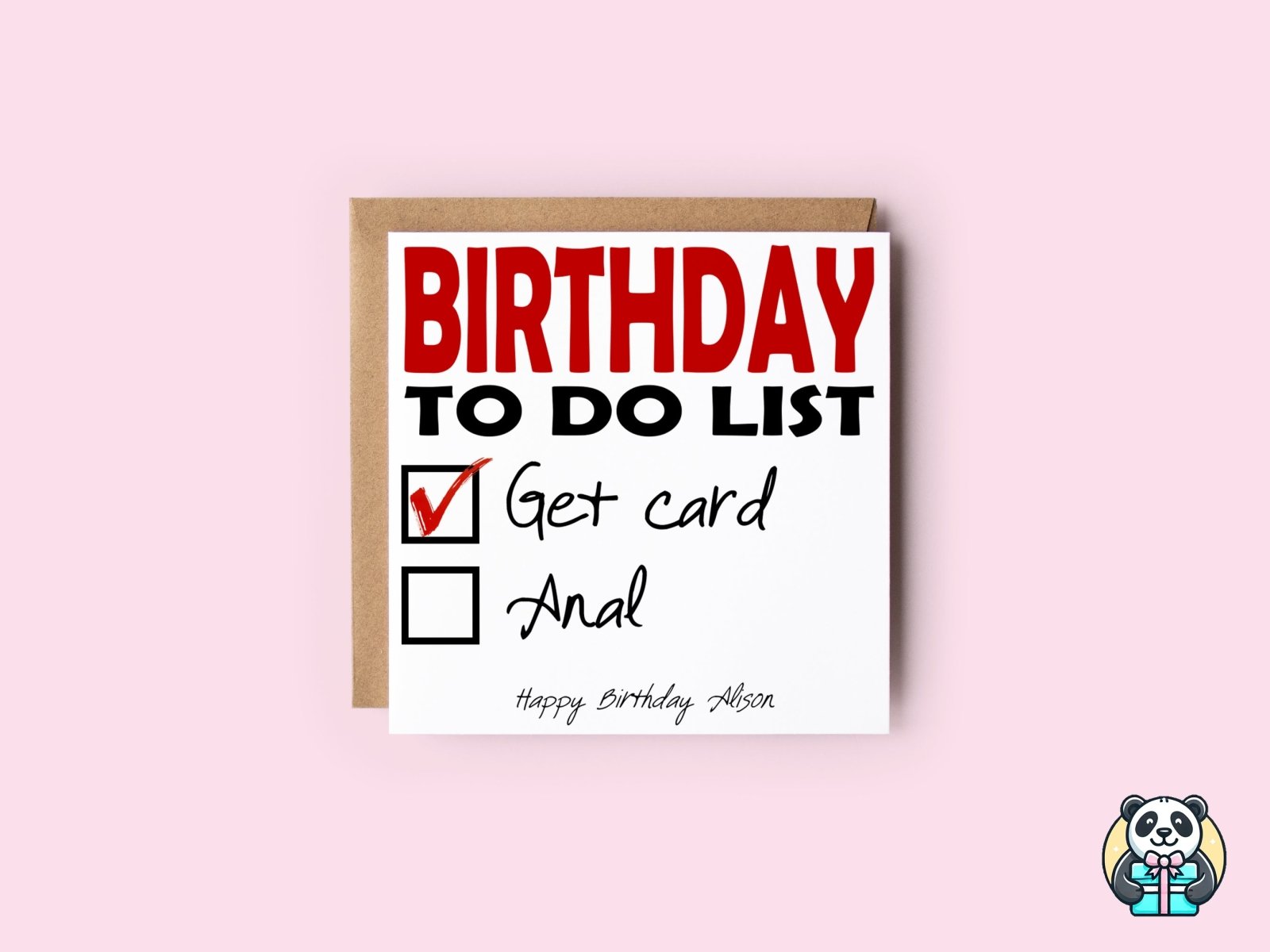 Birthday To Do List Card - The Gifted Panda