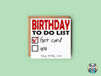 Birthday To Do List Card - The Gifted Panda