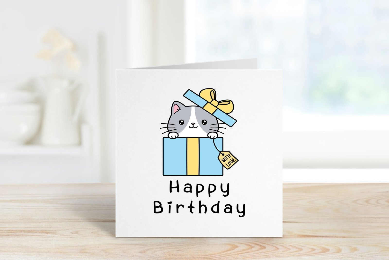 Cat In Present - Birthday Card Secondary image