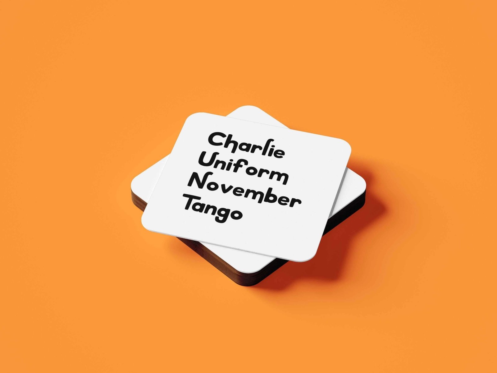 Charlie Uniform November Tango - Coaster - The Gifted Panda Main image