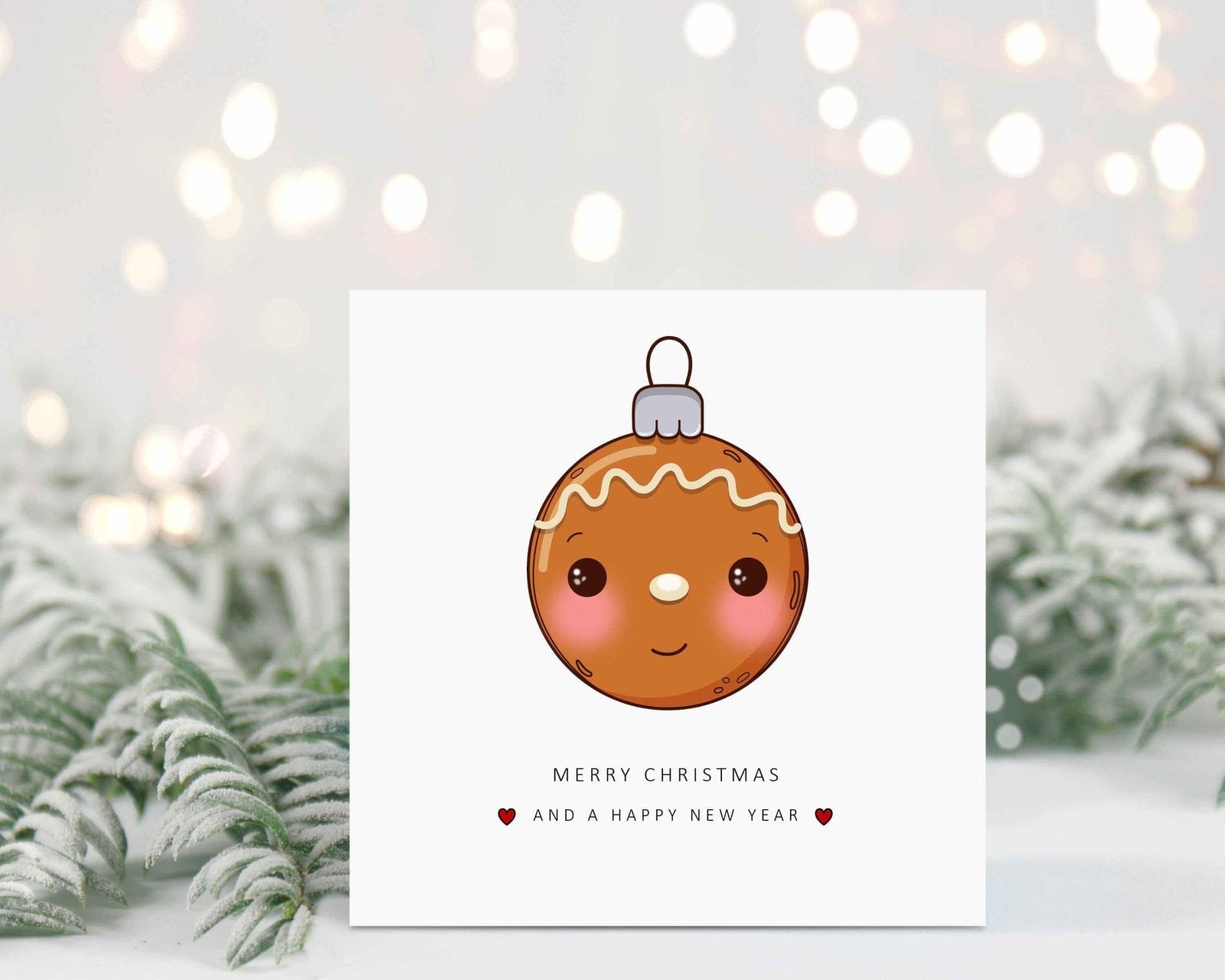 Christmas Baubles Card - Set Of 4 - The Gifted Panda