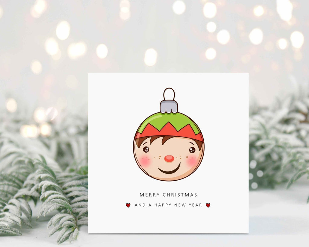 Christmas Baubles Card - Set Of 4 - The Gifted Panda