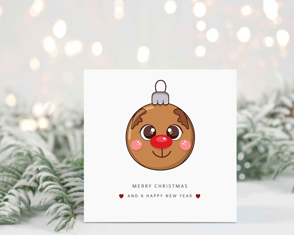 Christmas Baubles Card - Set Of 4 - The Gifted Panda