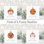 Christmas Baubles Card - Set Of 4 - The Gifted Panda