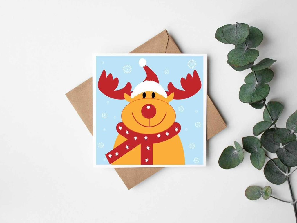 Christmas Reindeer Greetings Card - The Gifted Panda