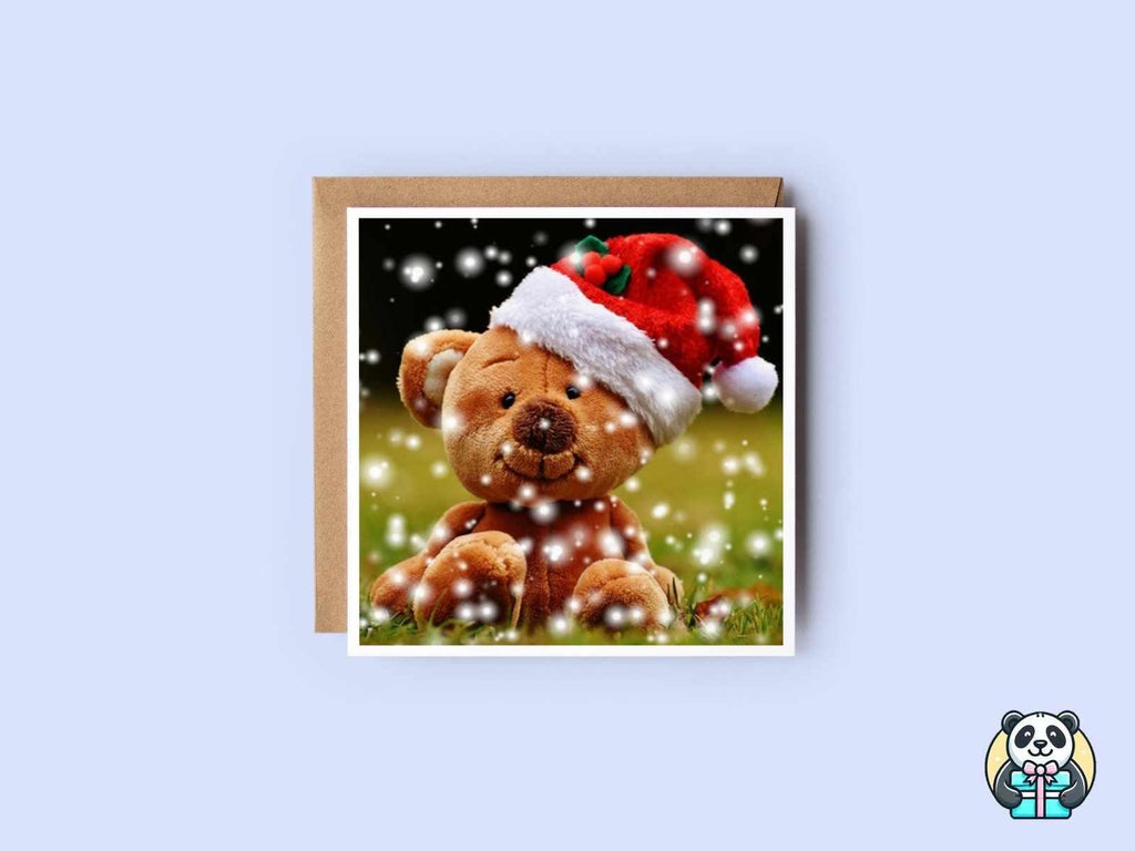 Christmas Teddy Bear Greetings Card - The Gifted Panda