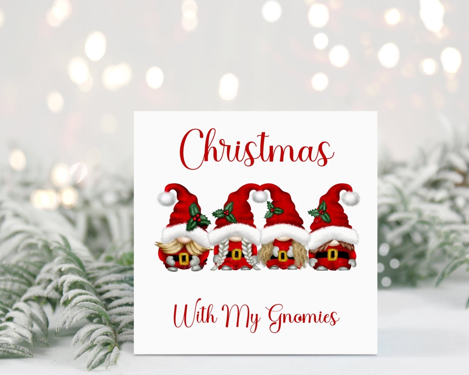 Christmas With My Gnomies - Greeting Card Secondary image