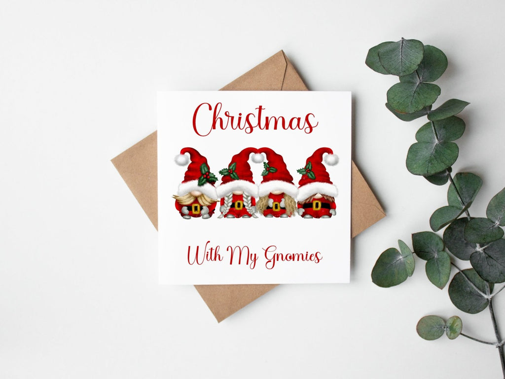 Christmas With My Gnomies - Greeting Card - The Gifted Panda