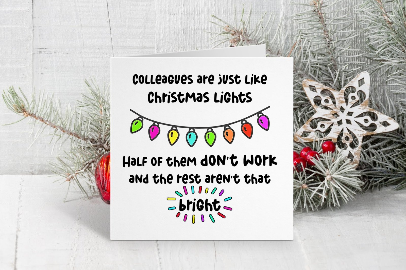 Colleagues Are Just Like Christmas Lights Christmas Card Secondary image