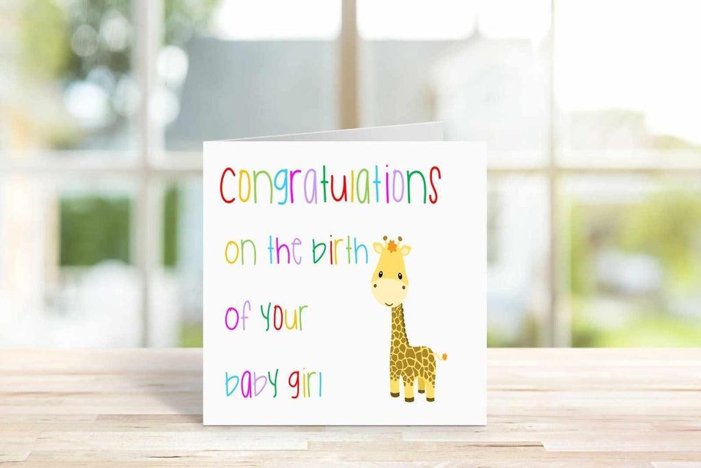 Congratulations On The Birth Of Your Baby Girl Greetings Card - The Gifted Panda