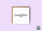 Congratulations Red Hearts Greetings Card - The Gifted Panda