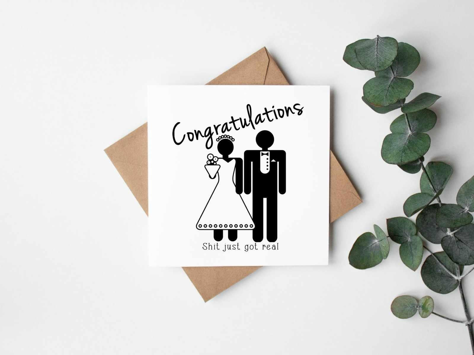 Congratulations Shit Just Got Real Greetings Card - The Gifted Panda