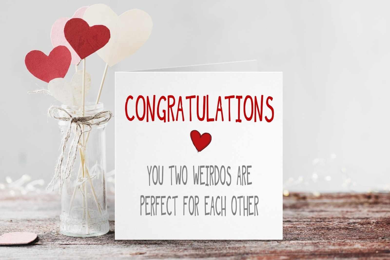 Congratulations You Two Weirdos Greetings Card Secondary image