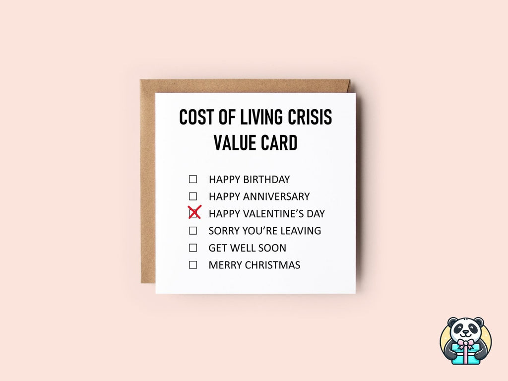 Cost Of Living Crisis Value Card - The Gifted Panda