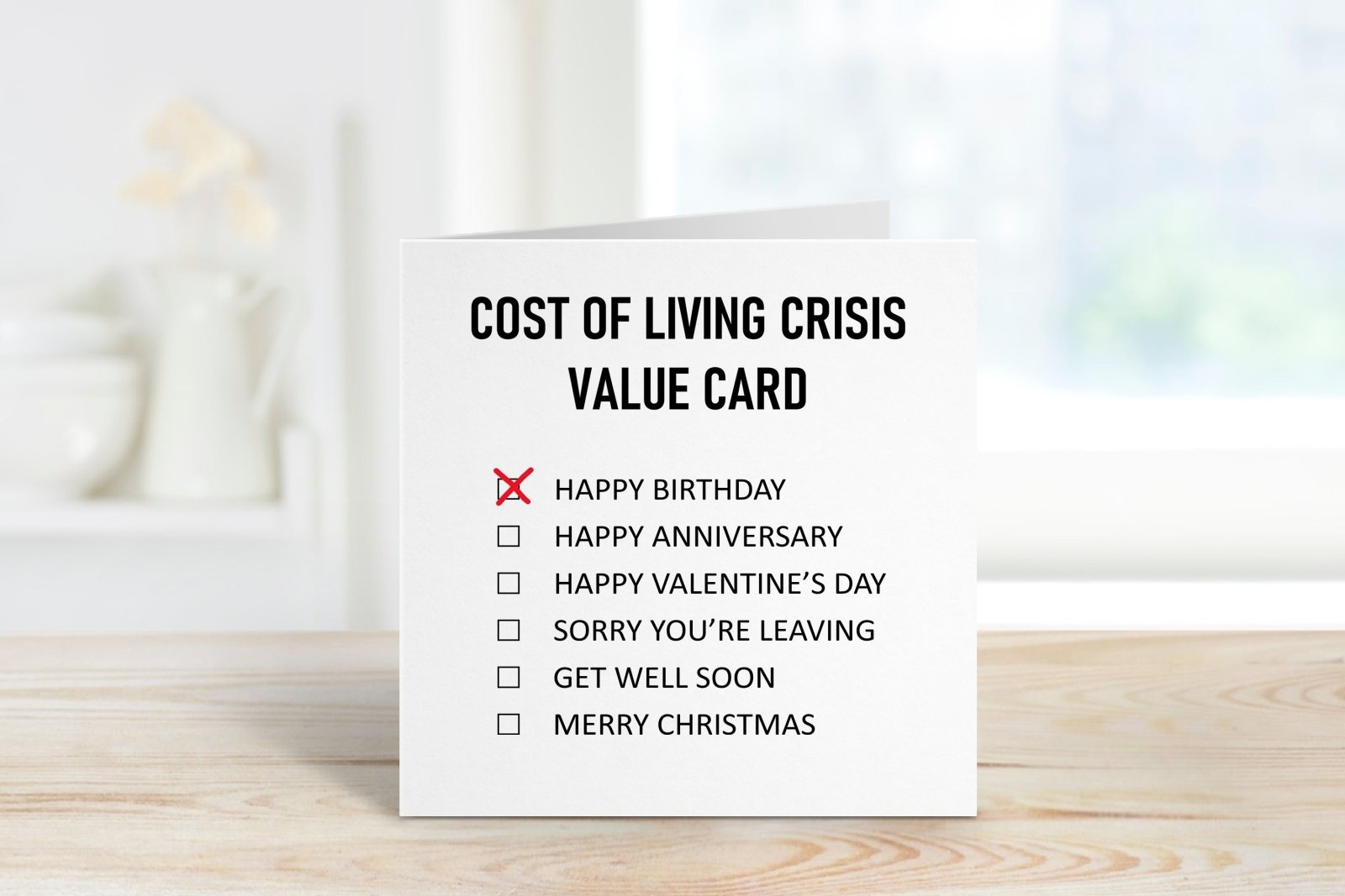 Cost Of Living Crisis Value Card - The Gifted Panda