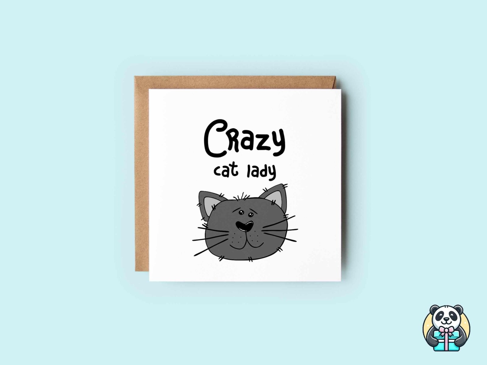 Crazy Cat Lady Greetings Card - The Gifted Panda Main image
