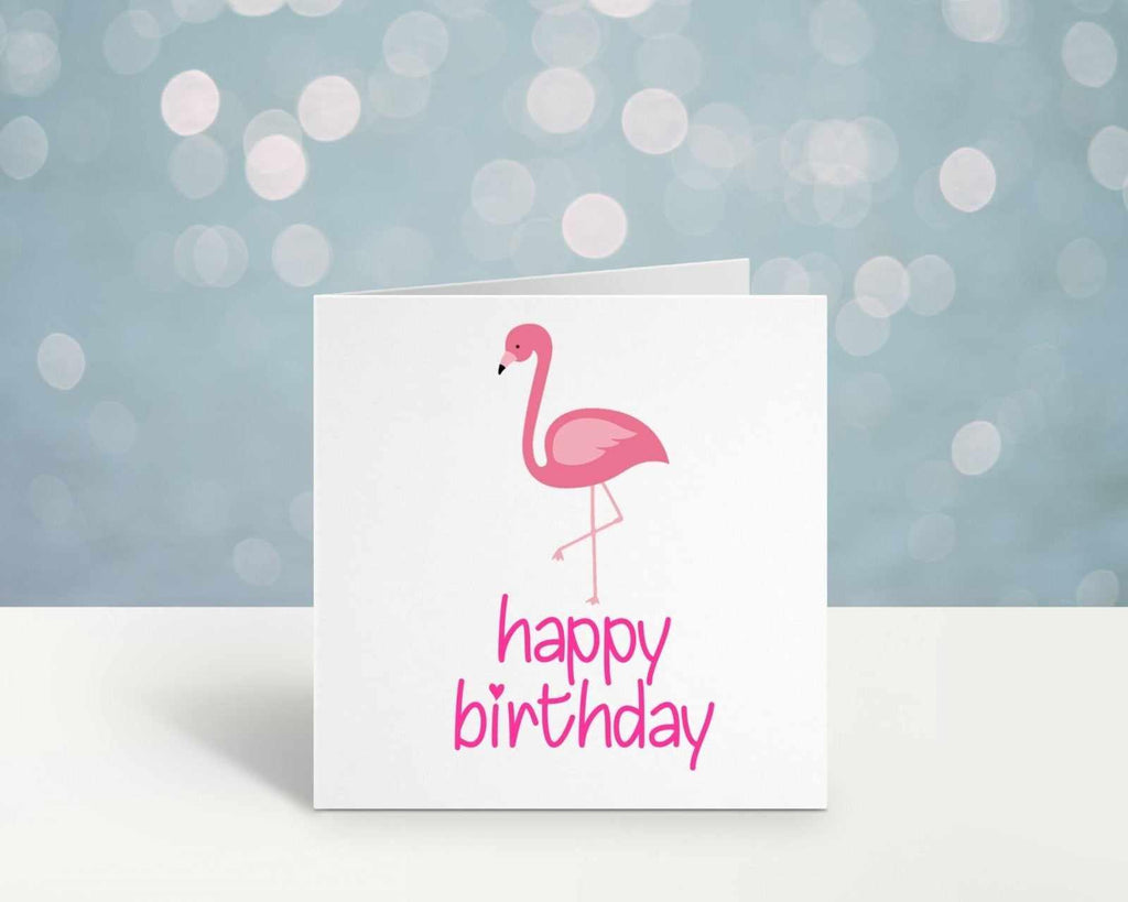 Cute Flamingo Happy Birthday Card - The Gifted Panda