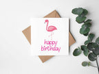 Cute Flamingo Happy Birthday Card - The Gifted Panda