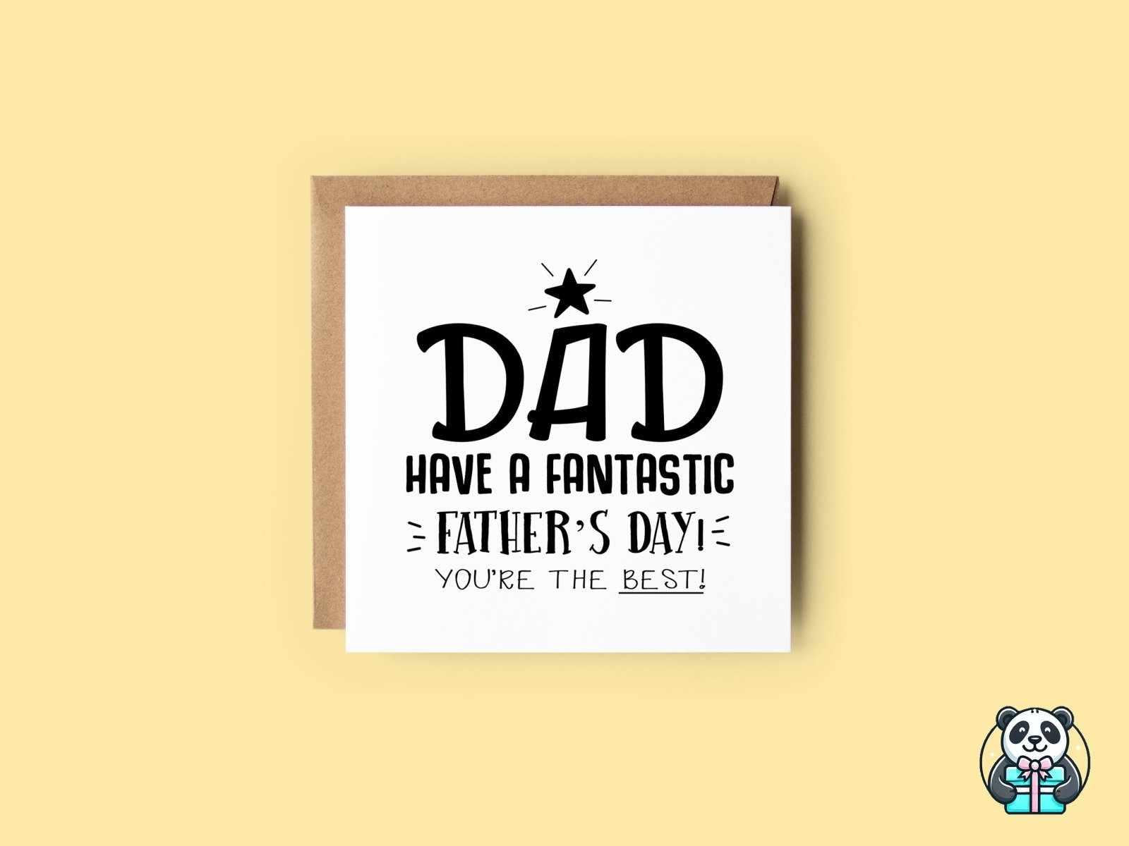 Dad Have A Fantastic Father's Day Greetings Card - White - The Gifted Panda Main image