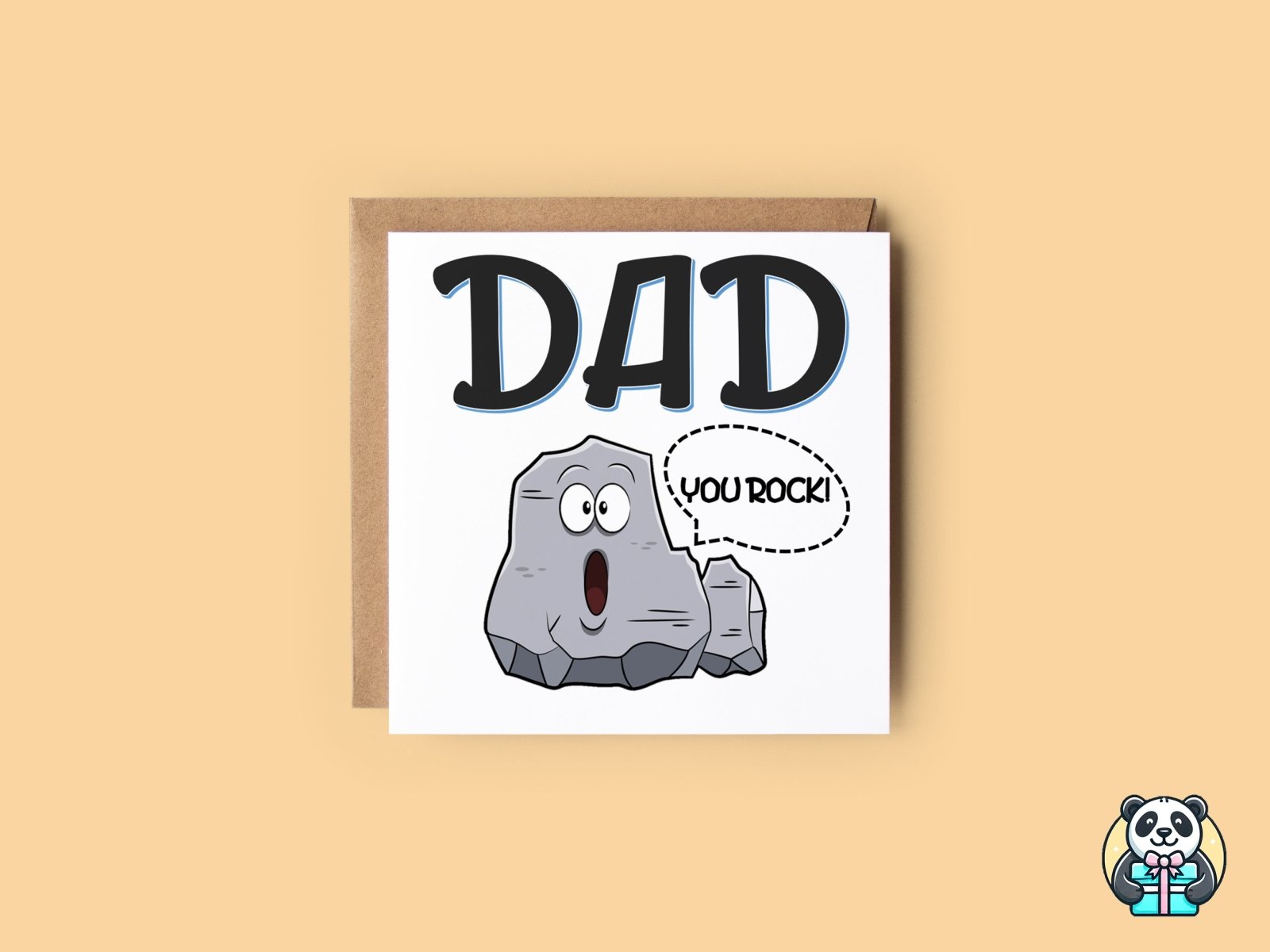 Dad You Rock Greetings Card - The Gifted Panda Main image