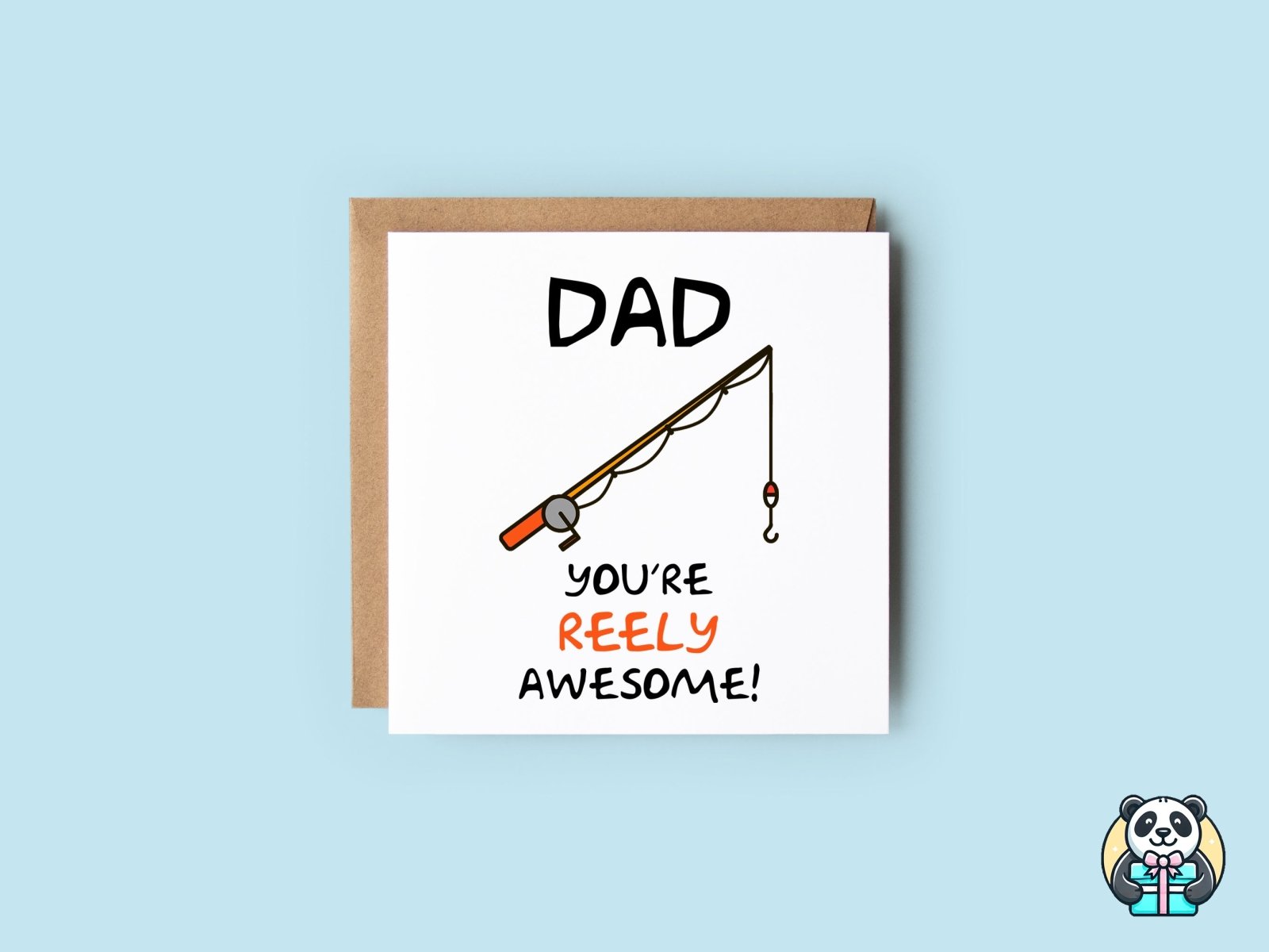 Dad You're Reely Awesome Card - The Gifted Panda Main image
