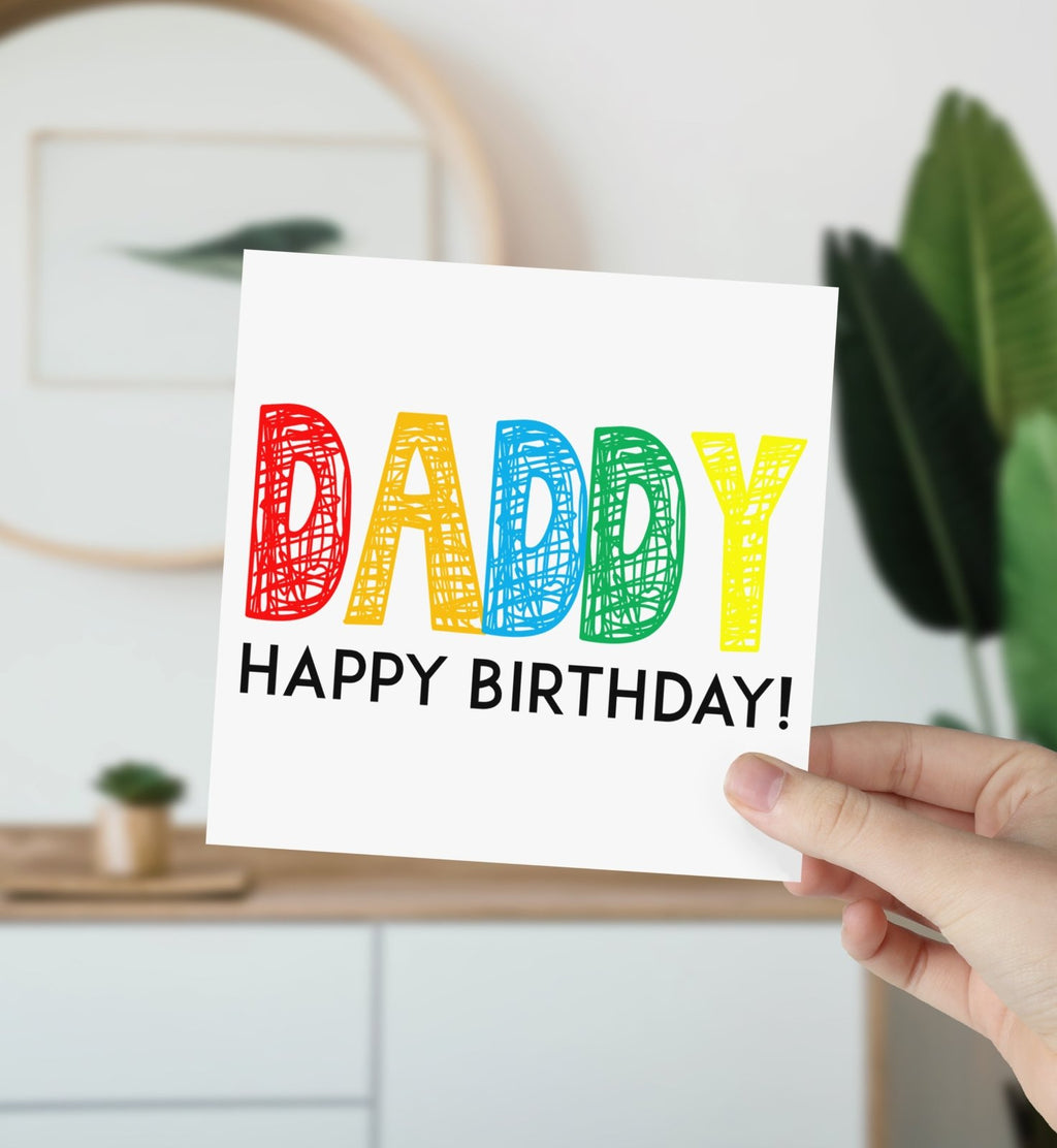 Daddy Happy Birthday Scribble Greeting Card - The Gifted Panda