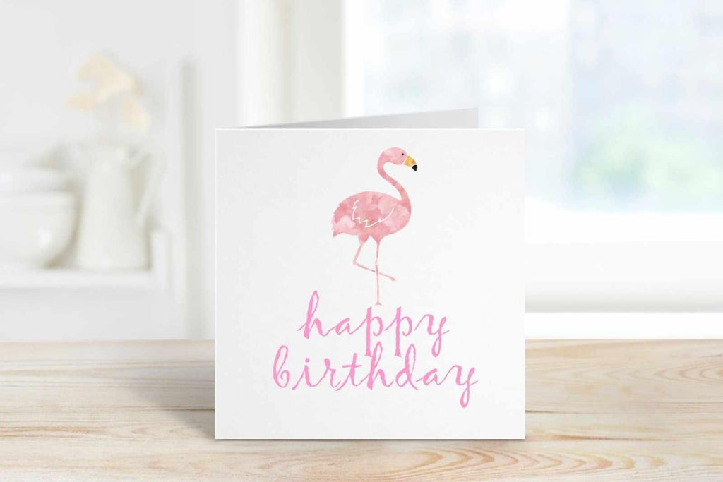 Flamingo Happy Birthday Card - The Gifted Panda