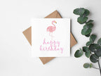 Flamingo Happy Birthday Card - The Gifted Panda
