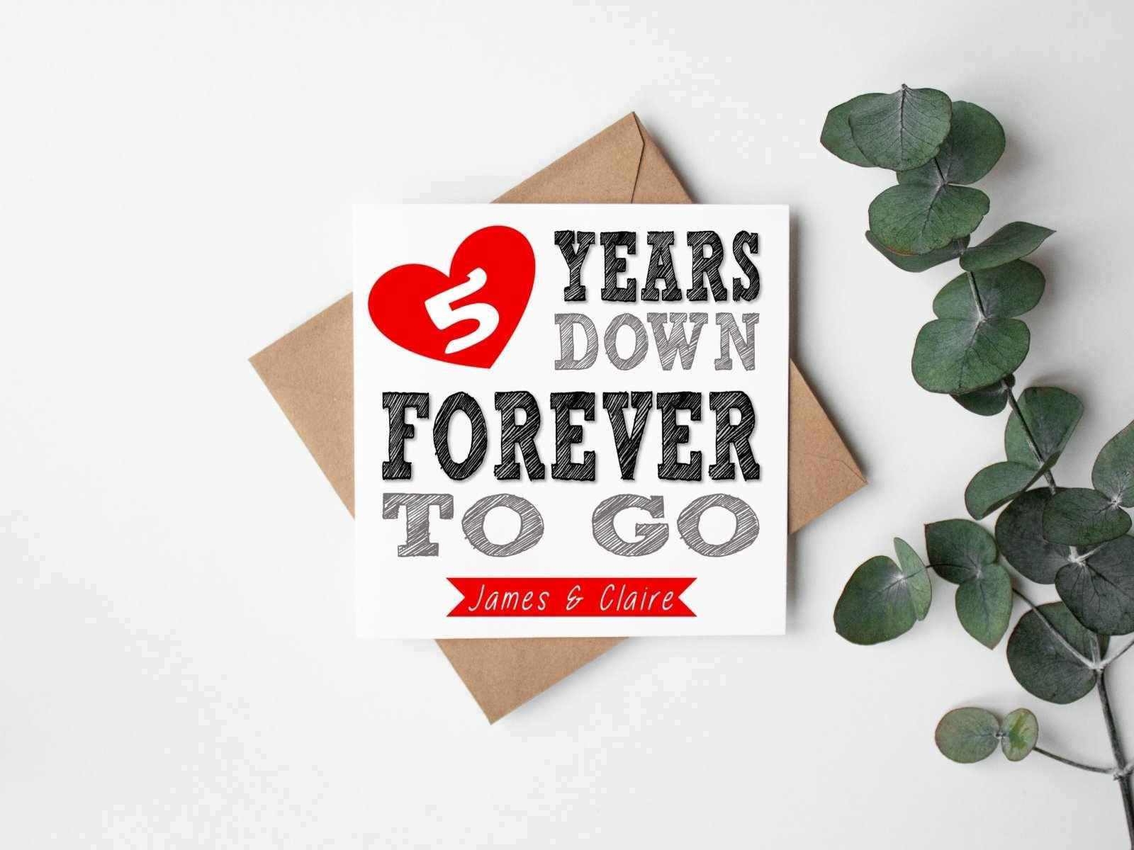 Forever To Go Personalised Anniversary Card - The Gifted Panda