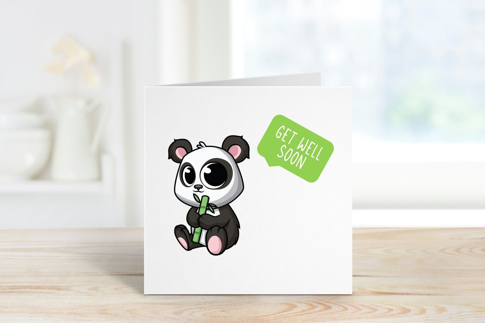 Get Well Soon Panda Greeting Card - The Gifted Panda