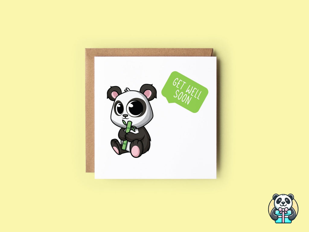 Get Well Soon Panda Greeting Card - The Gifted Panda