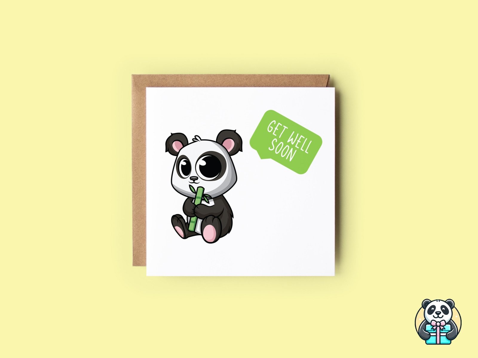 Get Well Soon Panda Greeting Card - The Gifted Panda