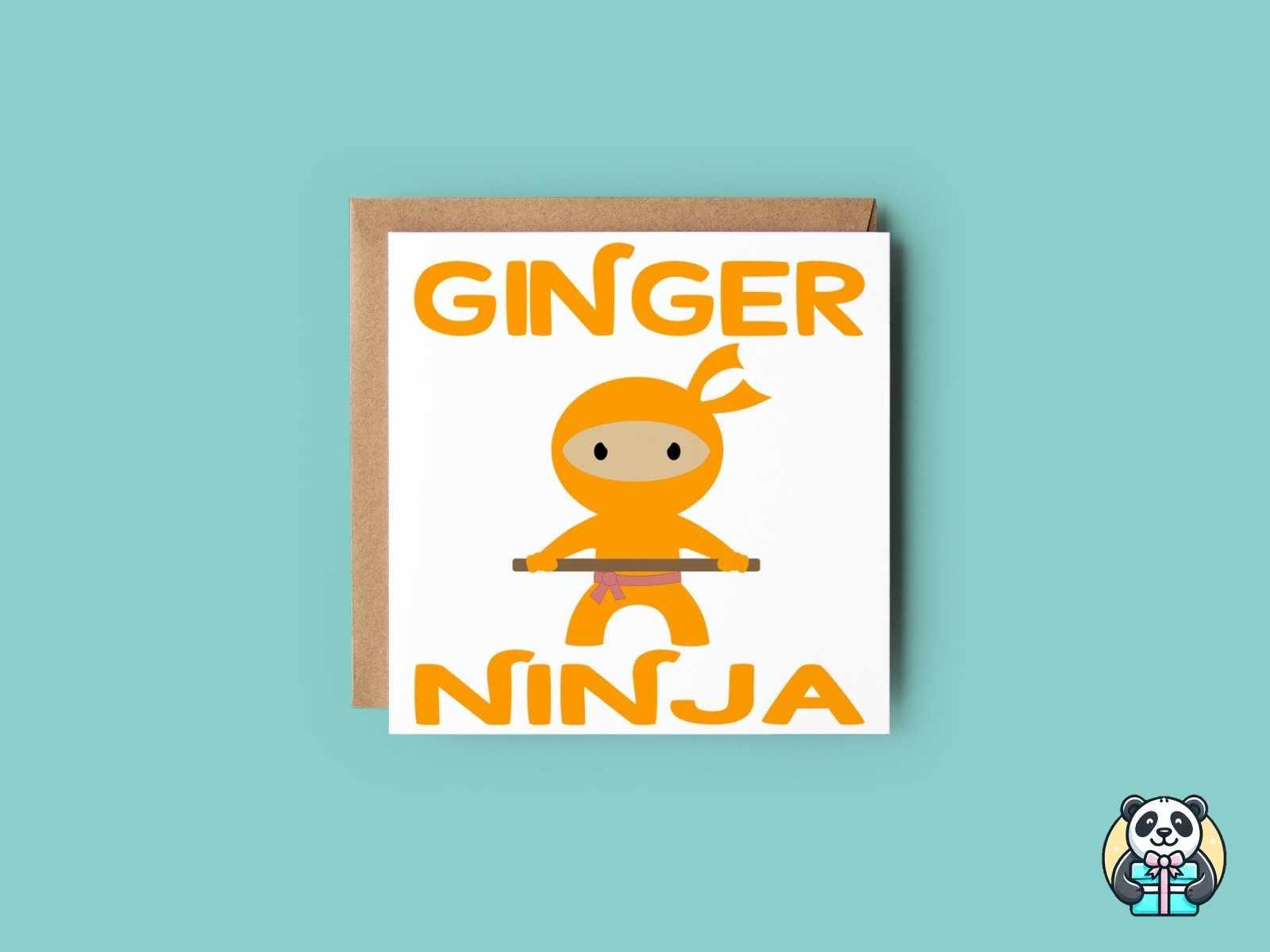 Ginger Ninja - Greetings Card - The Gifted Panda Main image