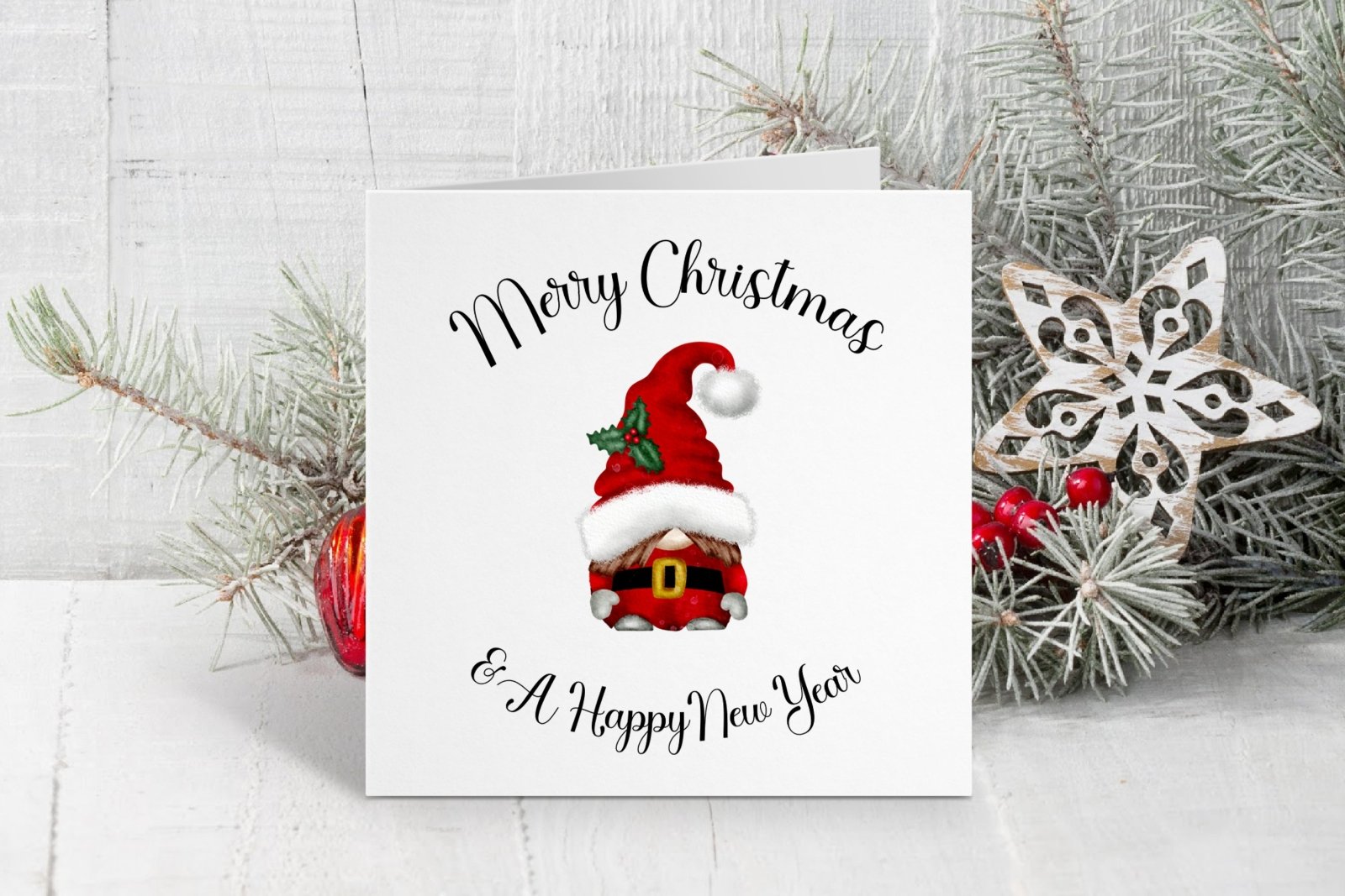 Gnome Merry Christmas & Happy New Year - Greeting Card - The Gifted Panda