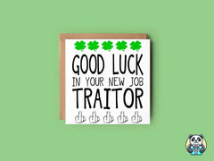Good Luck Traitor Greetings Card - The Gifted Panda