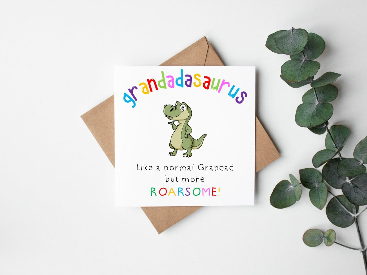 Grandadasaurus Card Grandadasaurus Roarsome Birthday Card - The Gifted Panda