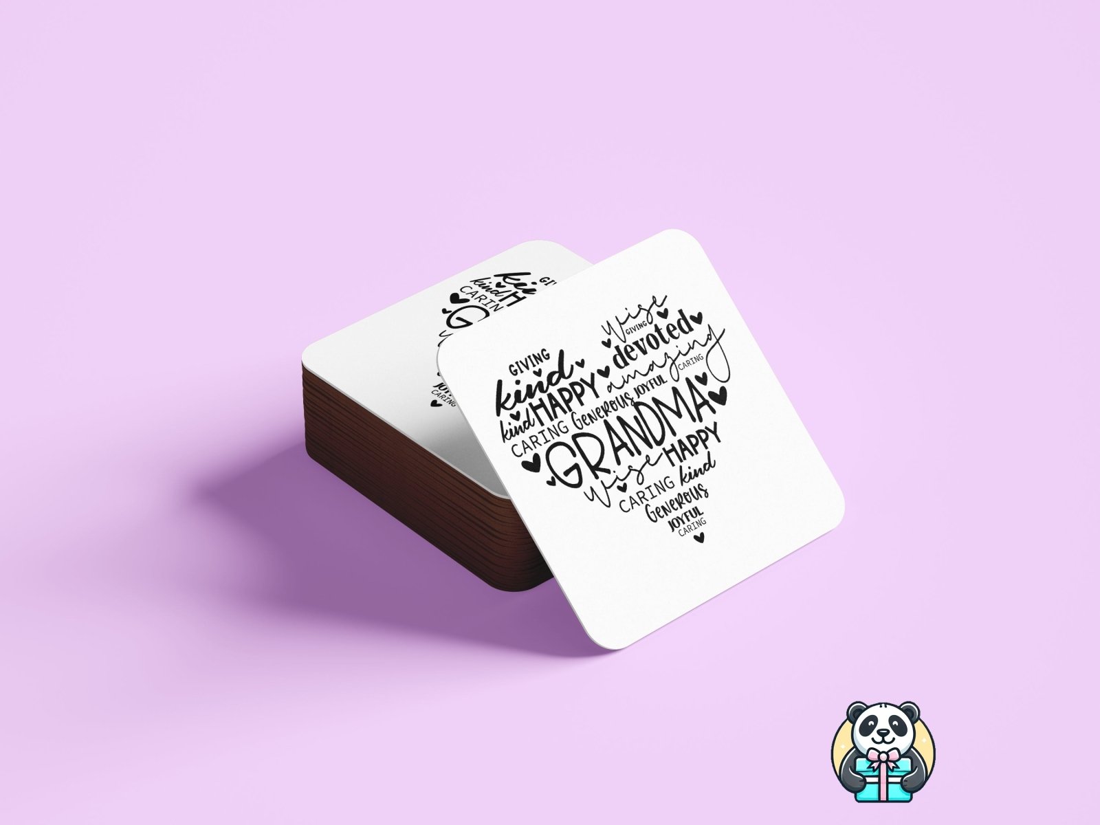 Grandma Heart Coaster - The Gifted Panda