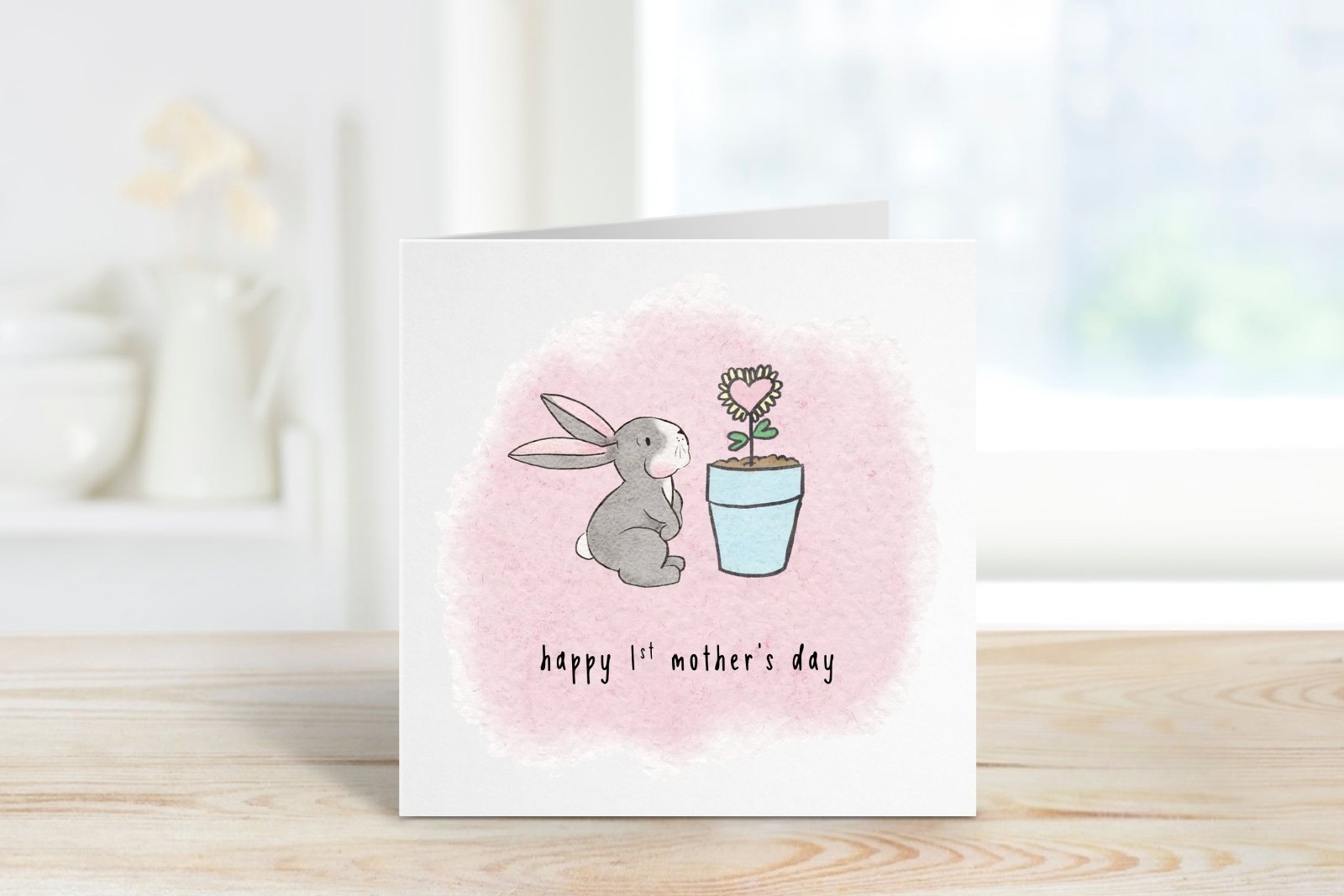 Happy 1st Mother's Day Pink Rabbit Card Secondary image