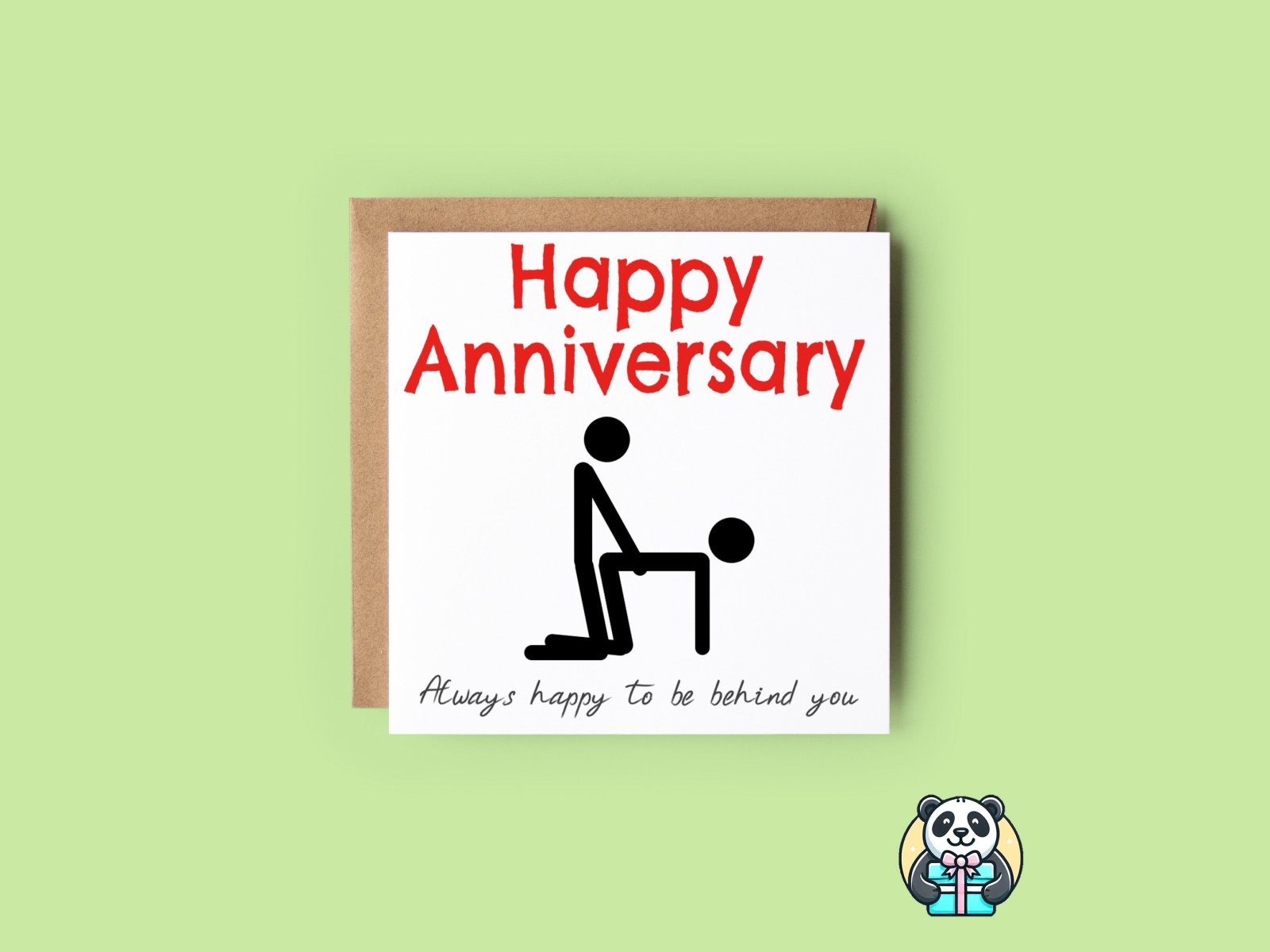 Happy Anniversary, Always Happy To Be Behind You Card - The Gifted Panda Main image