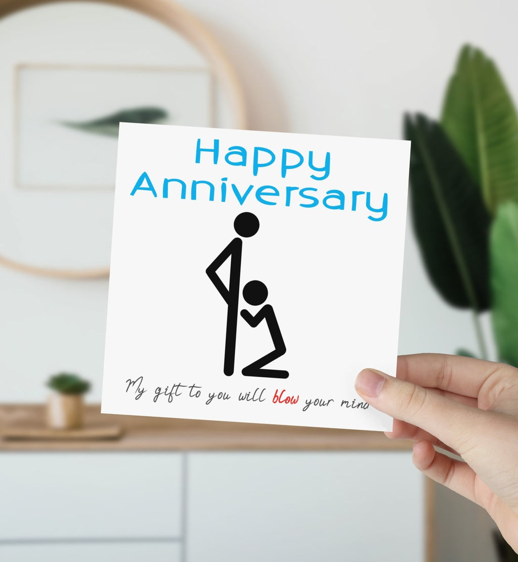 Happy Anniversary, My Gift Will Blow Your Mind - Card - The Gifted Panda