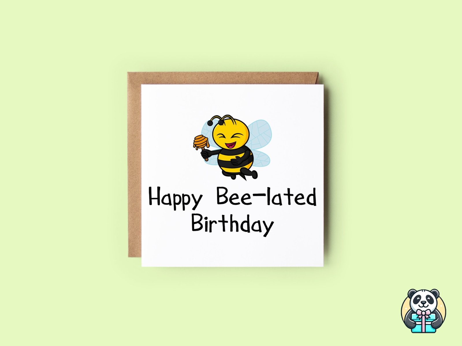 Happy Bee - lated Birthday Card - The Gifted Panda Main image